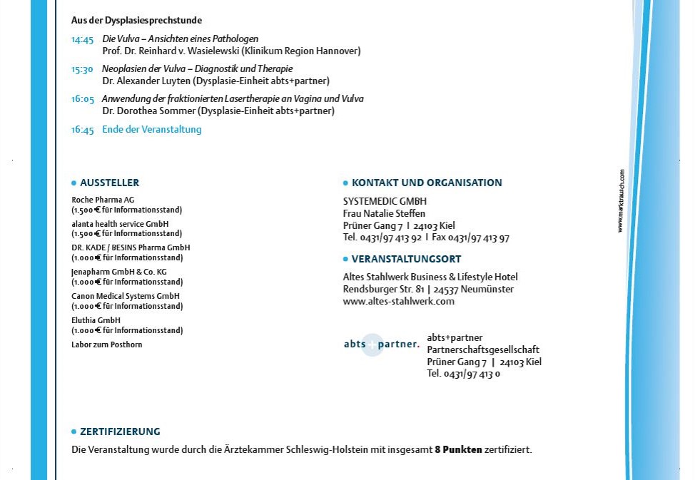 Förde Symposium Programm FÖRDE.SYMPOSIUM Förde Symposium abts+partner Gynäkologie Kongress Neumünster