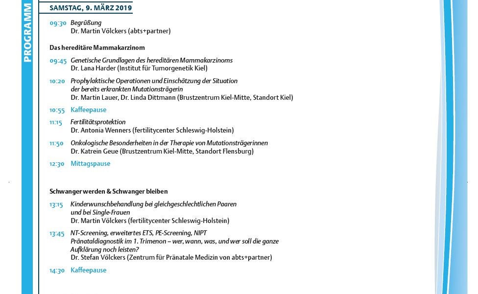 Förde Symposium Programm FÖRDE.SYMPOSIUM Förde Symposium abts+partner Gynäkologie Kongress Neumünster