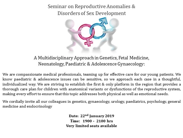 Seminar on Reproductive Anomalies & Disorders of Sex Development Agenda Dubai Dr. Ramón Enríquez-Schäfer